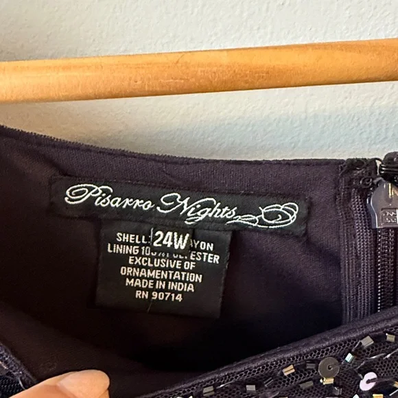 Pisarro Nights Sequence Party Formal Sheer Bell Sleeve Dress NWT - Picture 5 of 9